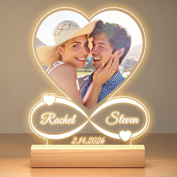 Personalised Photo Frame, Personalised Anniversary Couple Gifts for Women