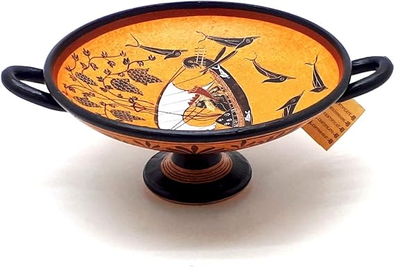 God Dionysus Cup Ancient Greek Vase Pottery Kylix Copy Museum Greece