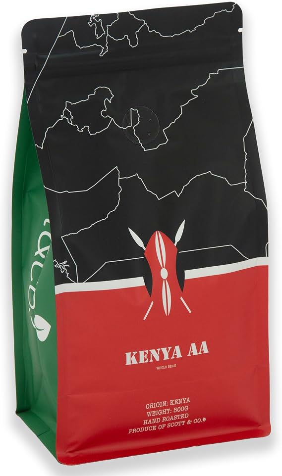 Scott&Co. Kenyan AA Coffee Beans. Medium Roast Whole Coffee Beans, Single Origin. 500g