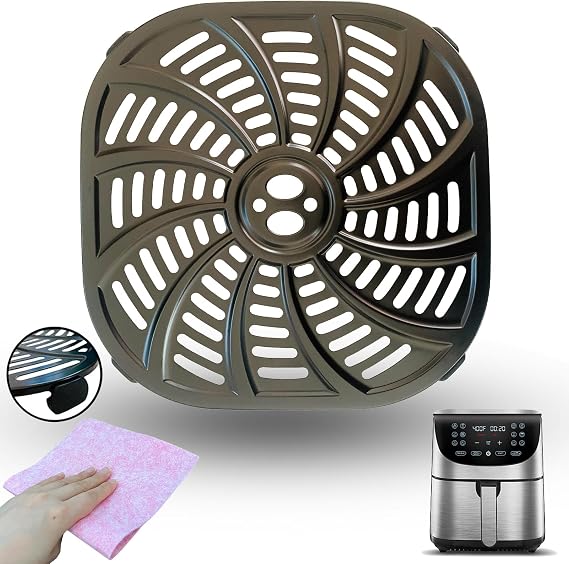 7QT Air Fryer Grill Pan for Gourmia GAF778 Air Fryers, Upgraded Air Fryer Grill Crisper Plate Tray Insert Rack Grate Grid Shelf for Gourmia 7QT Air Fryers, Nonstick, Dishwasher Safe