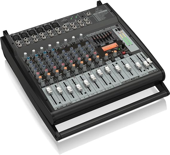 Behringer EUROPOWER PMP500 500 Watt 12 Channel Powered Mixer with Klark Teknik Multi-FX Processor, Compressors, FBQ Feedback Detection System and Wireless Option
