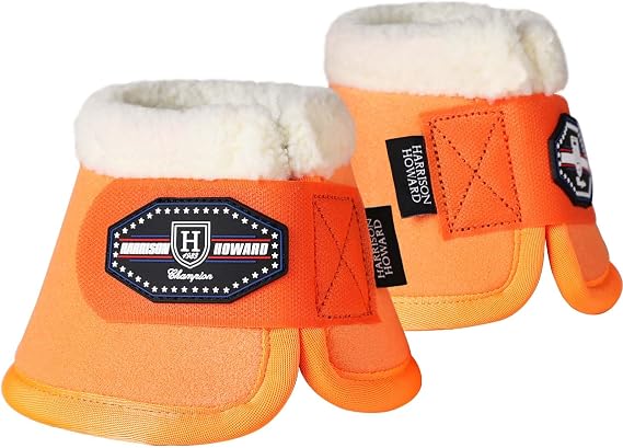 Harrison Howard Essential Bell Boots Shock Absorption with Fleece Trim Non-Rotating Reinforcement