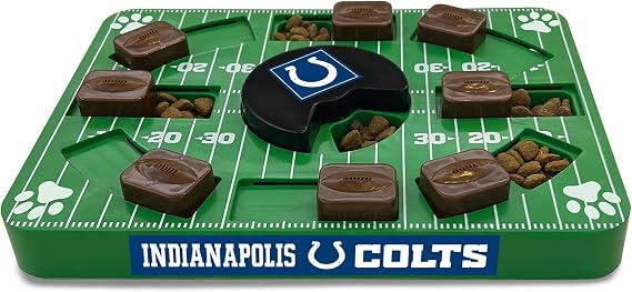 Pets First NFL Indianapolis Colts Puzzle Toy for Dogs, Slow Feeder Board for Pets, Interactive Doggie Treat Toy