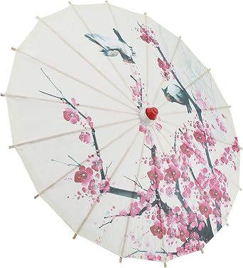 AYNEFY Small Size Handmade Oiled Paper Umbrella,Chinese Art Classical Dance Umbrella Plum Blossom Parasol Umbrella for Wedding Parties Photography Costumes Cosplay Decoration