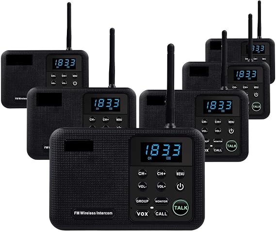 Wireless Intercom, Wireless Home Intercom System for House Business Office 5280 Feet Range 10 Channel Room to Room Communication System