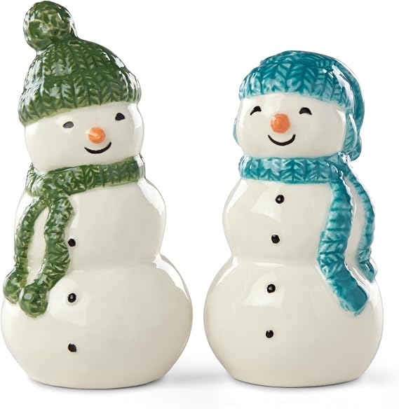 Lenox Balsam Lane Snowman Christmas Salt and Pepper Shaker Set