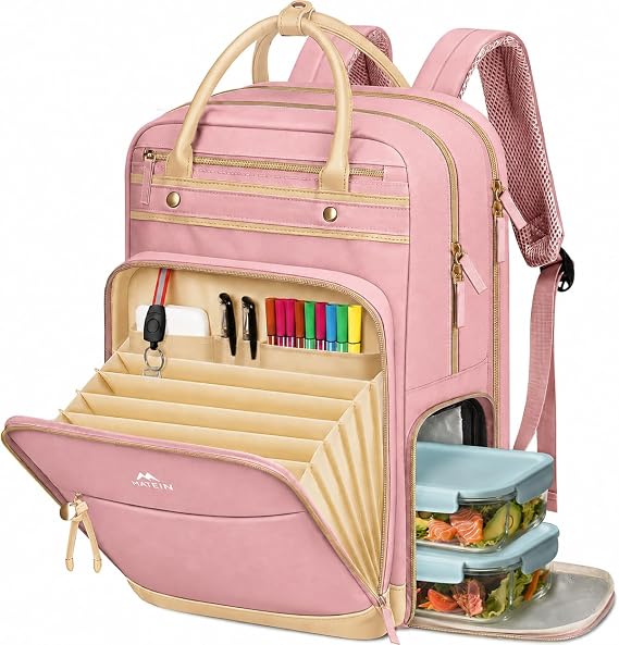 MATEIN Lunch Backpack for Women, Teacher Backpack with Lunch Compartment