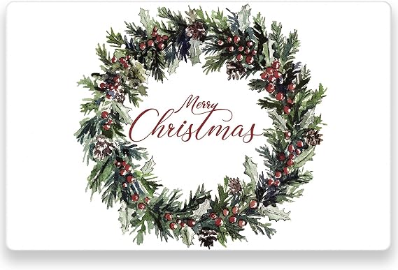 WRAPAHOLIC 50 Sheets Merry Christmas Paper Place Mats - 11 x 17 Inch Disposable Placemat Christmas Garland Decorative Paper Table Mats for Dinner Table Setting Holiday Party Supplies