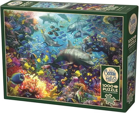 Cobble Hill 1000 Piece Puzzle - Vibrant Sea - Sample Poster Included