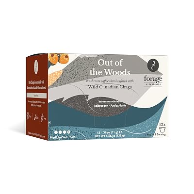 Forage Hyperfoods - Out of the Woods, Mushroom Coffee Blend with Wild Canadian Chaga Mushrooms Keurig