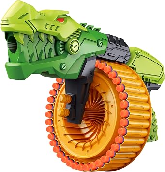 Toy Gun Toy Foam Blasters with 120 Foam Bullets, 40-Dart Rotating Drum, Foam Dart Gun Shooting Game for Indoor Outdoor Activity, Dinosaur Toys Birthday Xmas Gifts for Kids, Teens, Adults 6+