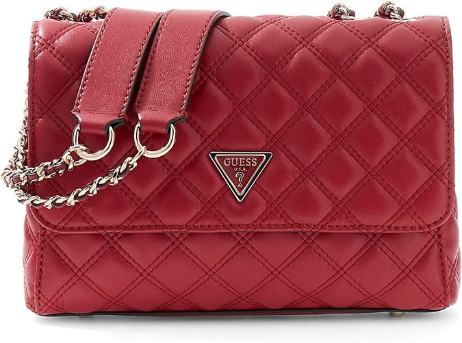 GUESS cross body bag shoulder bag Giully II Compound Convertible Flap Bag Dark Cherry dark red