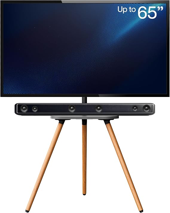 VIVO Easel TV Stand w/Storage Shelf, 43 to 65 inch Screens, STAND-TV65A-S