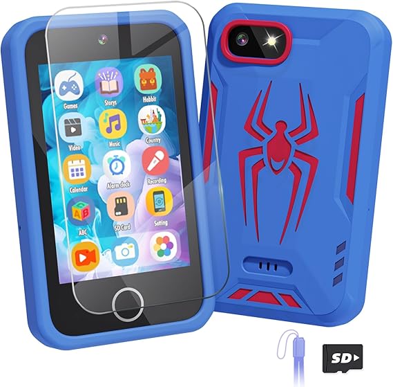 Kids Smart Phone, 3.5'' Touchscreen Spider Toy Phone for Toddler Boy | Dual Camera,Learning Toys for 3-8 Years Old Kid, ABC Learning, Habit Tracker, Christmas Birthday Gifts