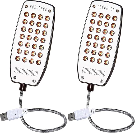 V TELESKY 2Pcs 28 Light Beads and Switch Laptop Keyboard Light and Flexible Gooseneck Lamp for Notebook Laptop, Desktop, PC and MAC Computer Keyboard (Black)