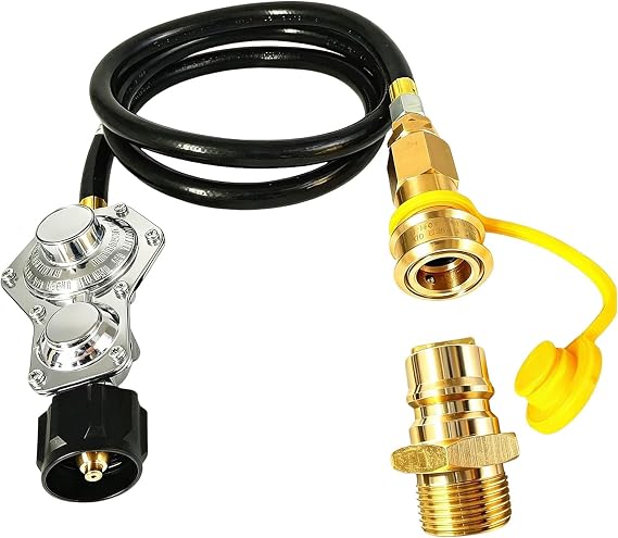 Two Stage Propane Regulator with 5FT Hose, 190000 BTU/Hr