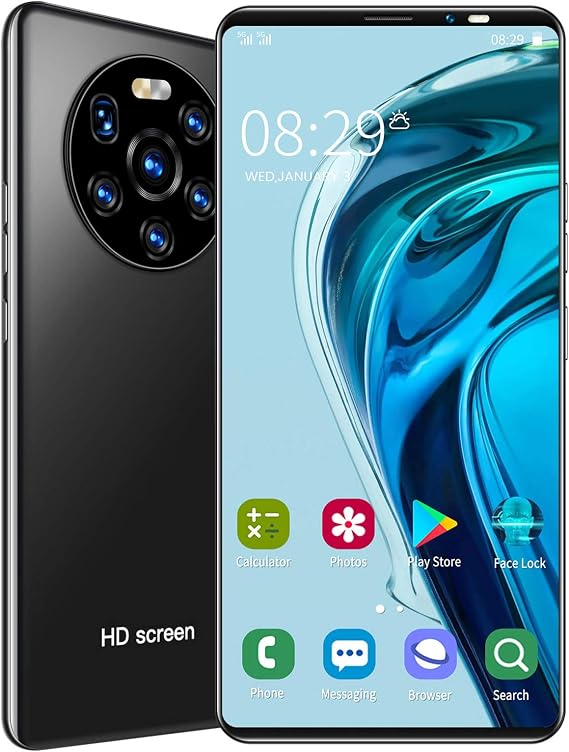 Fockety LANDVO mate40 Pro Unlocked Smartphone, 5.45in 514MB+4GB HD Screen Phone Dual Card Dual Standby Smart Phone 128GB of Expandable Storage Android Cell Phone Smart Mobile Phone(Black)