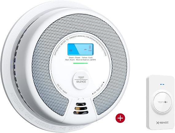 X-Sense Wireless Interconnected Smoke and Carbon Monoxide Alarm XP0H-WN 1-Pack and Remote Control RC01 Pro