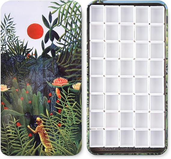 qianshan 40Pcs Empty Half Pans Watercolor Tin Palette with Magnetic Stripe