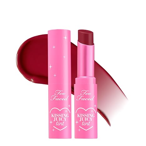 Too Faced Kissing Juicy Tint Lip Balm | Hydrating, Long Lasting Lip Stain for Instant Color + Shine with Juicy Scents, 0.10 Ounce