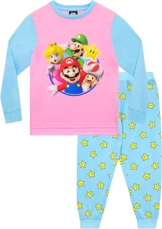 Super Mario Girls Gaming Pajamas Nightwear for Kids