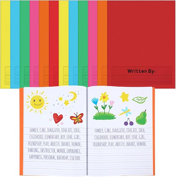 Henoyso 12 Pcs 9.8 X 7.5 Primary Journal Notebooks K-2, Colorful