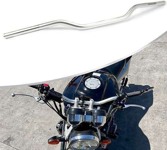 7/8" 22mm Handlebar Low Rise Bar for Motorcycle Dirt Bike MX, SILVER | 7005 Aluminum, Cafe Racer Handlebar Universal Bar for XR CRF KLX DRZ KX YZ SX EXC 65 85 125 250 300 450 Dirt Bike Motocross