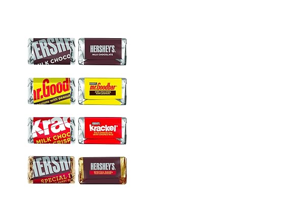 HERSHEY'S Chocolate Candy Bar Assortment, Miniatures (Hershey's, Krackel, Mr Goodbar, Special Dark), 12 Ounce