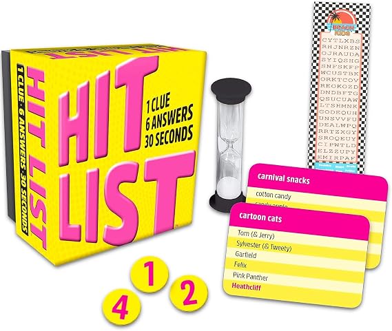 SHOWCASE Hit List Board Game Set - Bundle with Categories Card Game Plus Bookmark for Teens | Family Game Night Activities for Teens and Adults