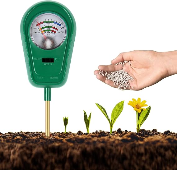 Soil Moisture Meter, 3-in-1 Soil Moisture/Fertility/pH Tester