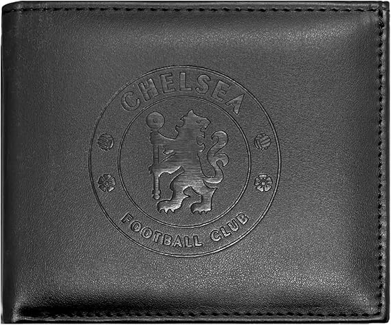 Chelsea FC Official Soccer Gift Embossed Crest Money Wallet Black