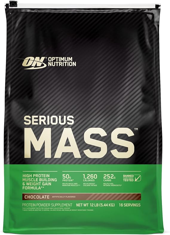 Optimum Nutrition Serious Mass Protein Powder, 5.45 Kg, 16 Servings