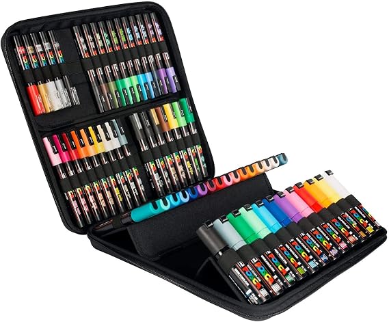 Posca UNI Briefcase Set of 60 - Acrylic Paint Markers