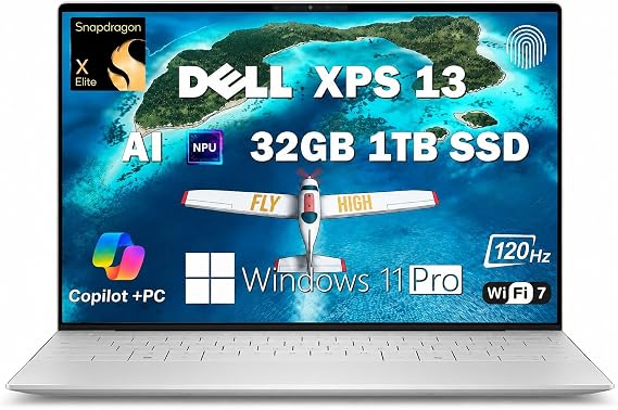 Dell XPS 13 Laptop, Snapdragon X Elite, 32GB LPDDR5X, 1T SSD
