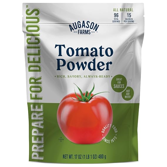 Augason Farms Tomato Powder Resealable Pouch | Emergency Food Supply, Everyday Meals, 96 Servings