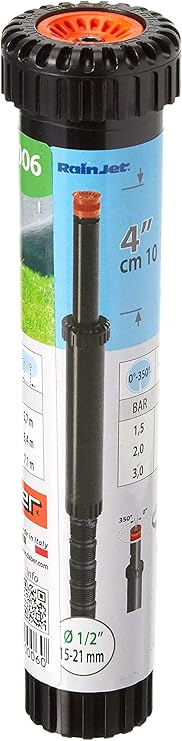Claber 50945 90006 Pop-Up Sprinkler Adjustable, Black/Orange