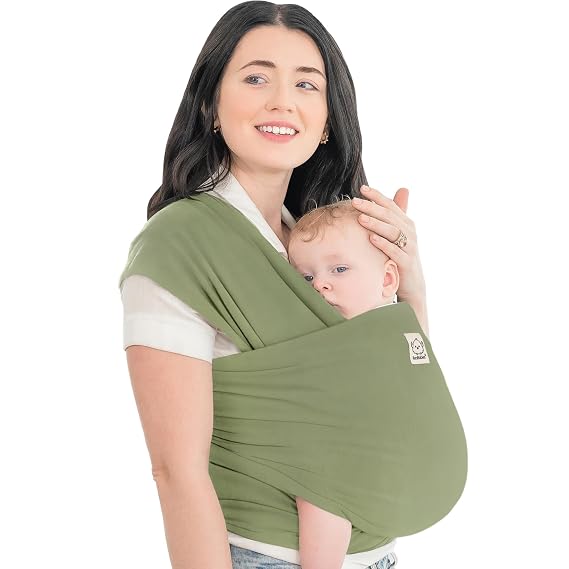 KeaBabies Baby Wrap Carrier, All in 1 Original Baby Carrier (Dusty Olive) | Newborn to Toddler Sling, Easy to Wear, Hands Free Bonding, Lightweight, Breathable Infant Wraps