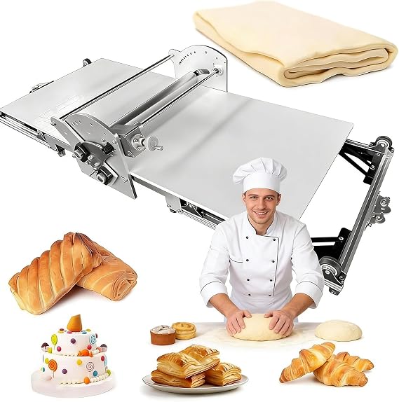 Electric Dough Sheeter | Foldable Dough Sheeter Machine | Pastry Sheeter, Electric Automatic Dough Roller | Pizza Dough Sheeter | Commercial Dough Sheeter | Puff Pastry Maker Dough Sheeter