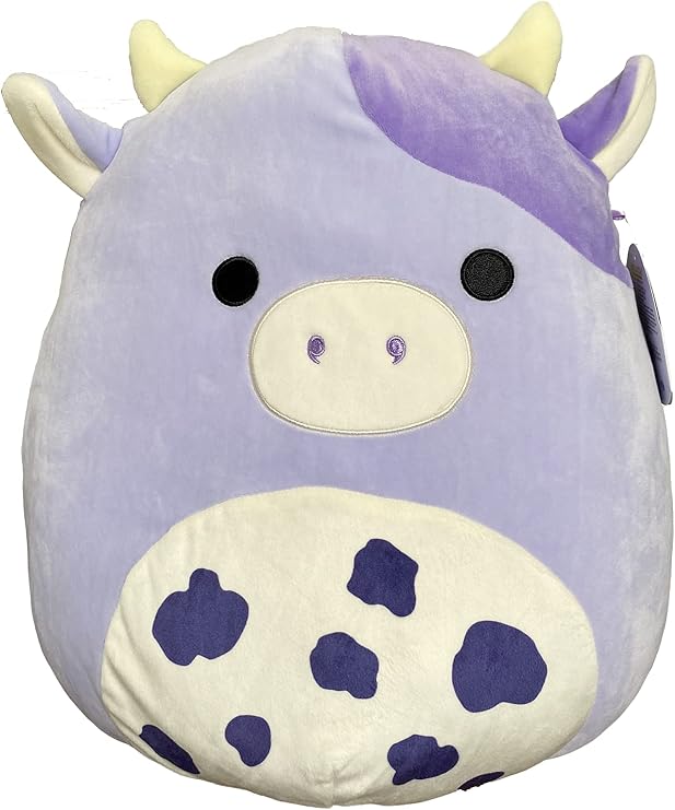 Squishmallows Official Kellytoy Squishy Soft Plush Toy Animal (14 Inch, Bubba The Purple Cow)