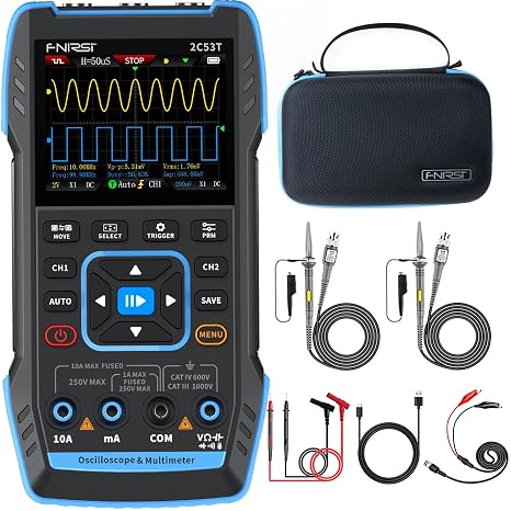 FNIRSI 2C53T 3-in-1 50MHz 2CH Oscilloscope Multimeter DDS Signal Generator
