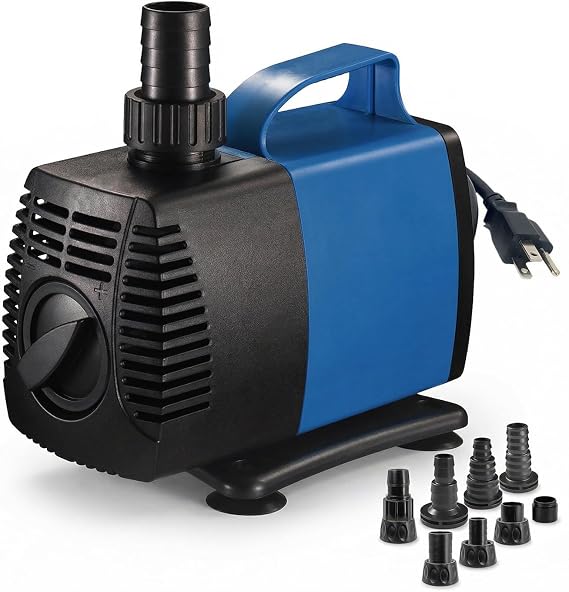 Aqua Dream 2245 GPH Submersible Pump(8500L/H,85W) Ultra Quiet Adjustable Amphibious Internal External Water Pump for Pond,Aquarium,Fish Tank,Fountain,Hydroponics,Statuary,Sump Pump -
