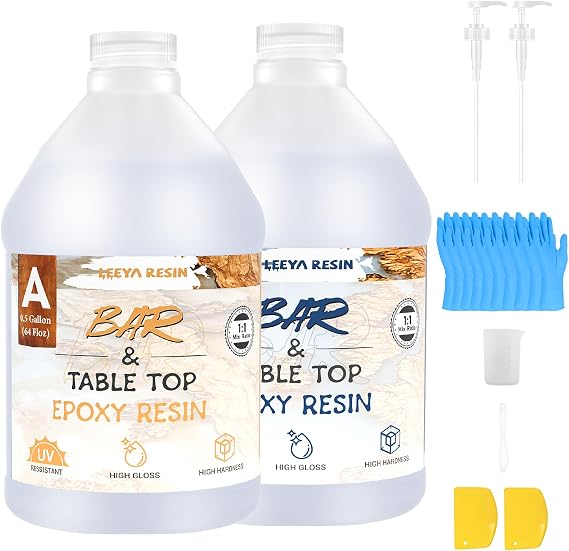 Table Top Epoxy Resin Kit 1Gallon,Crystal Clear Resin Casting Supplies