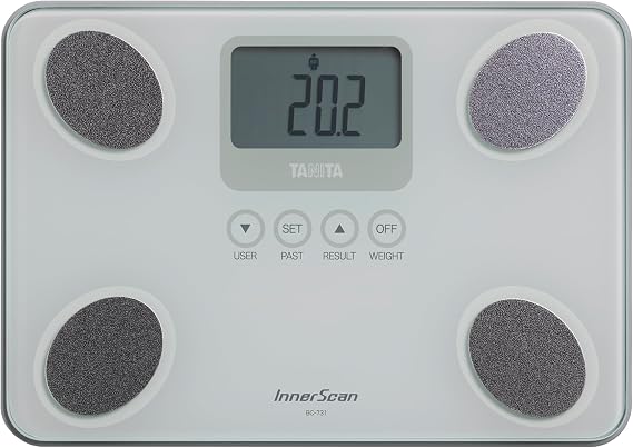 TANITA BC-731 Smart Scales for Body Weight and Fat – Digital Bathroom Scales, Compact Glass Body Fat Scales with LCD Display, White