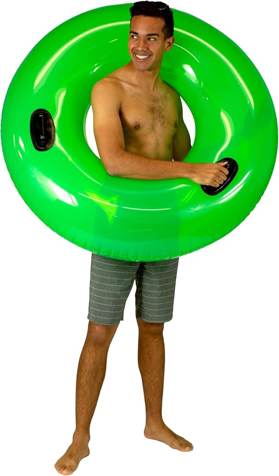 Transparent Inflatable Pool Tube with Pro Handles, 48" Diameter Made by PoolCandy