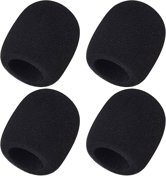 Microphone Windscreen for SM58 Ball Style Vocal Karaoke Microphone, Pack of 4 Black (WS-4BK)