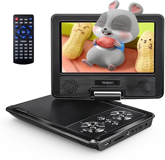 YOTON 9.5" Portable DVD Player, 7.5" Swivel Screen, Kids Car Travel, Black