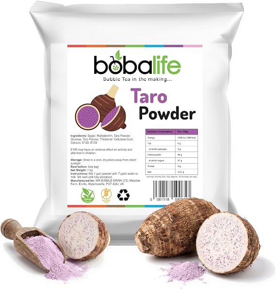 Bobalife Taro Bubble Tea Milk Powder 1kg – Taiwanese Milk Tea Powder Mix for Bubble Tea, Iced Milk Tea, Smoothies & Dessert Drinks – Vegan & Gluten Free