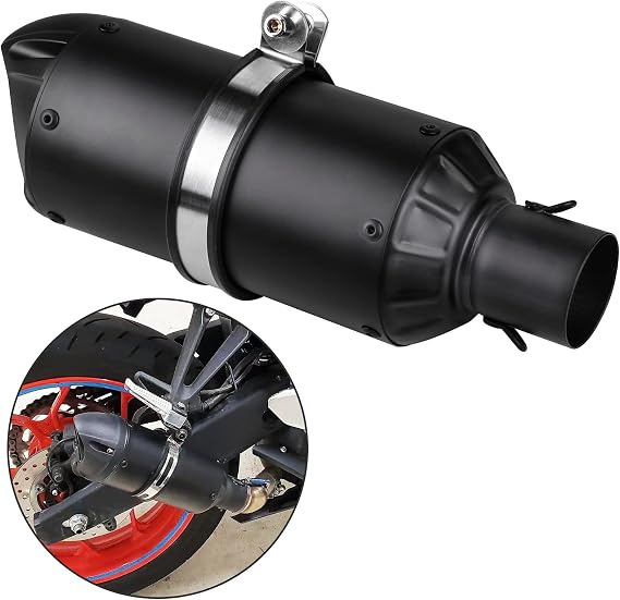 Universal 1.5" 2" Slip on Motorcycles Exhaust Mufflers & Silencers Baffle Compatible with Grom ATV Dirt Street Bike Scooter Quad and Other Bikes Matt Black