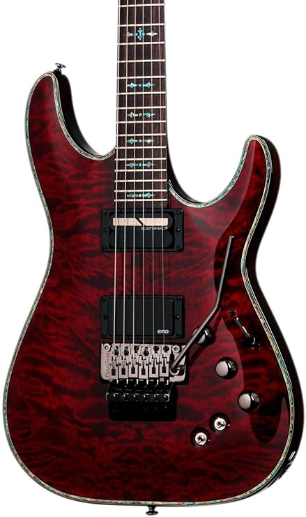 Schecter Hellraiser C-1 with Floyd Rose and Sustainiac - Black Cherry