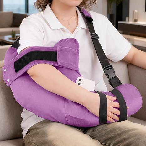 Shoulder Pillow Rotator Cuff Pillow - Arm Sling Side Sleeper Pillows for Adults, Post Shoulder Surgery Rotator Cuff Brace, Neck, Shoulder Pain, Post surgery gifts for women and men (Purple, Large)